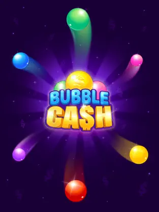 Logo for Bubble Cash. Spacey background with colored bubbles.